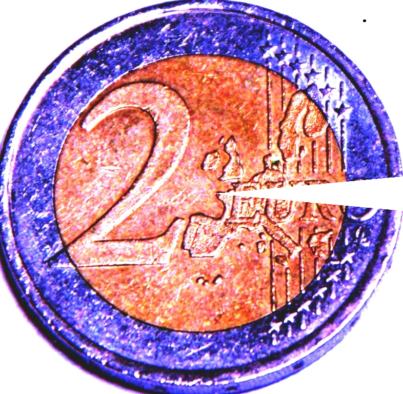 Euromønt med hul grafik